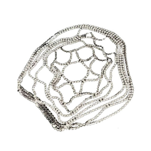 Fascia per capelli con strass – Design a rete traforata, argento o oro
