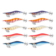 10 leurres artificiels en bois, imitations de crevettes, appâts de pêche, 12 cm, poids 3.0# poulpe