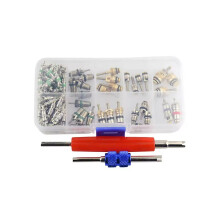 Assortiment de 102 noyaux de valve pour climatiseur automobile R134A.