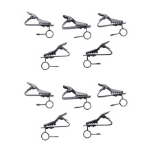 10 Stück Ring 7,5 mm Mikrofonclip-Halter Krawattenclip Kragenclip Praktisch (Schwarz)