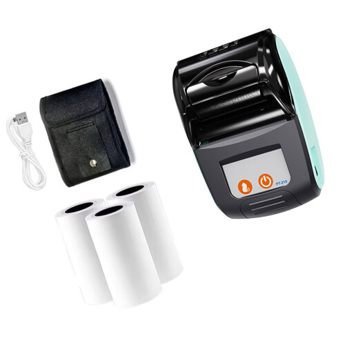Thermische printer Bluetooth-compatibel 57 mm papier-Blauw