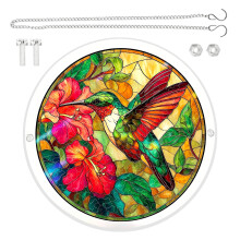 Puzzle-Sonnenfänger, Buntglas-Fensterbehang,-F
