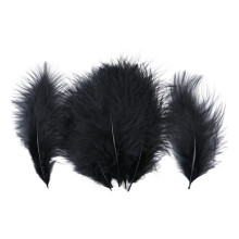 100Pcs Multicolor Craft Feather 15-20CM For Wedding Dress-Black