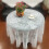 Mantel blanco con encaje vintage (1 unidad) 1