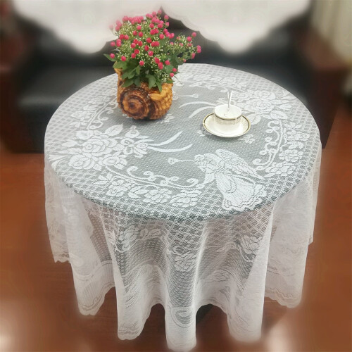 Mantel blanco con encaje vintage (1 unidad)