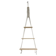 Macramé wandplank, houten 3-laags zwevende plank