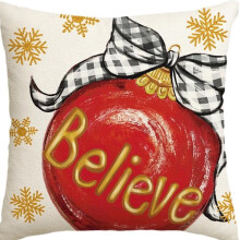 Clúdach Pillow Crainn Nollag le Réinfhia 18x18 orlach