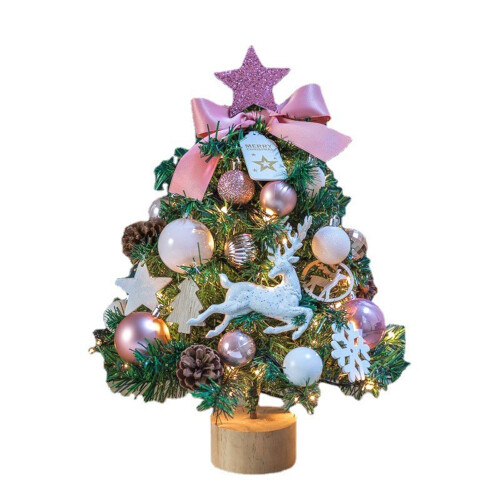 Pink Mini Artificial Christmas Tree with Lights