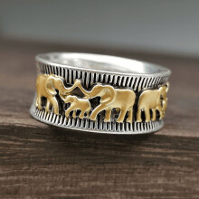 Vintage Boheemse ring voor dames, 0,7 cm breed
