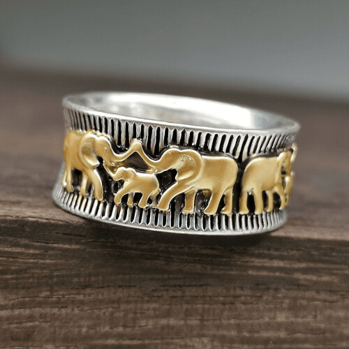 Vintage Boheemse ring voor dames, 0,7 cm breed