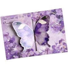 Carte de vœux pop-up 3D délicate avec un design papillon-Violet