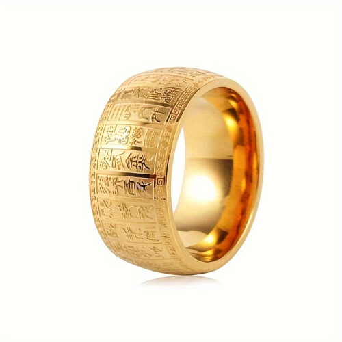 Ring van wolfraamstaal met verguldsel – Retro design, 10 mm