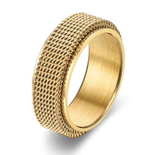 Draaibare ring van roestvrij staal voor mannen en vrouwen, 8 mm