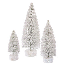 Silver Glitter Oval Artificial Christmas Tree Unlit 5 7 9