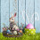 Easter Bunny Yard Sign Colored Egg Design 11.81x7.87 Inch 3