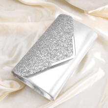 Mála Clutch Clúdach Sequin Airgid do Pháirtithe Tráthnóna