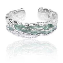 Metallarmband mit Wellenmuster, minimalistisches Design, 17 cm