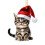 Grey Tabby Cat Christmas Ornament with Hat 1