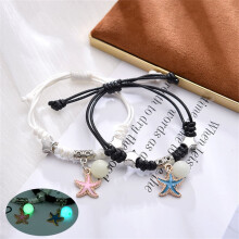 Luminous Cat Star Moon Cross Charm Bracelet Set 2 pcs