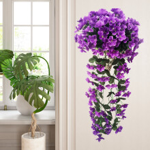 Ghirlanda di fiori di seta viola, 33,5 x 7,9 pollici