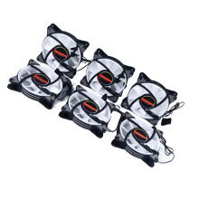 120mm RGB LED Silent Case Fans 6 Pack Black