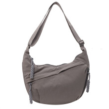 Sac bandoulière en nylon pour femme – Grand modèle souple en forme de demi-lune,