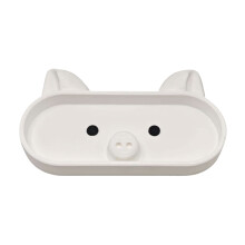 Étui à lunettes imprimé en forme de cochon en 3D, avec-Blanc