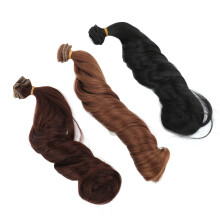 3 Stück Puppenperücken 30cm x 1m Schwarz/DkBr/LtBr RomCur