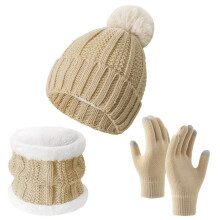 Ensemble d'hiver 3 pièces : bonnet, écharpe et gants tactiles