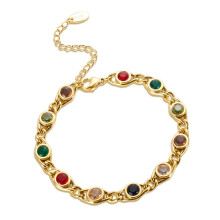 Geometrisches Gliederarmband aus Edelstahl für Damen