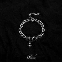 Zirkon-Sterngliederarmband aus Titanstahl