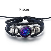 Leuchtendes Sternzeichen-Armband mit 12 im Dunkeln leuchtenden Anhängern