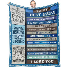 Couverture douce pour grand-père 127 x 152 cm, cadeau pour la fête des pères ou