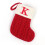 Christmas Stocking with Initial K 7 Inch Embroidered Knitted 2