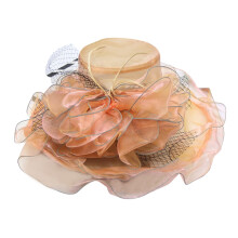 Dames organza fascinatorhoed met brede rand – One size fits all