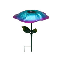 Lotussen bladvorm metalen tuinpalen buitenplant-pauwblauw