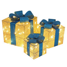 Beleuchtete LED-Weihnachtsgeschenkboxen – 3 Größen, Innendekoration