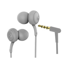 Oordopjes met snoer en microfoon 3,5 mm oortelefoon met-grijs