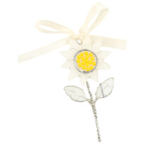 Zeeglas bloemen hangend ornament met metalen draadstelen voor-DA