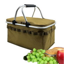 Insulated Cooler Bag Khaki Collapsible 1 Pack