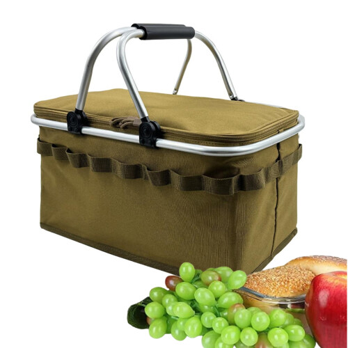 Insulated Cooler Bag Khaki Collapsible 1 Pack