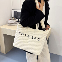 Corduroy Tote Bag 43x31x11cm Lightweight Shoulder Bag