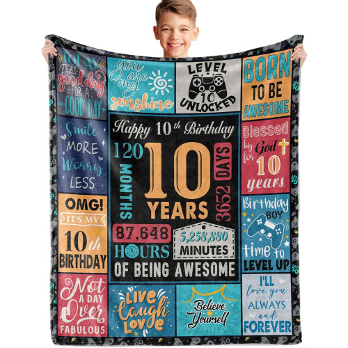 Couverture d'anniversaire pour garçon, douce, 152 x 127 cm