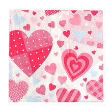 Serviettes en papier en forme de cœur pour la Saint-Valentin (20 pièces)