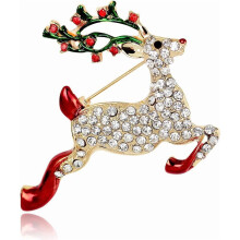 Broche navideño con diamantes de imitación para mujer (1 pieza)