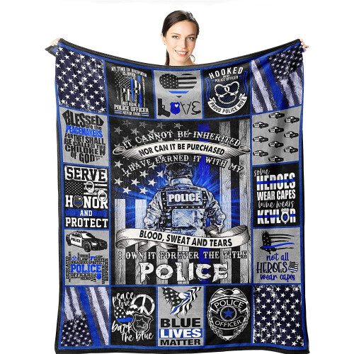 Couverture « Blue Lives Matter » 152 x 127 cm, cadeau « Thin Blue Line »