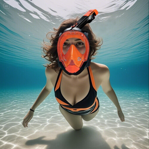Uba Diving Kit Full Face Snorkel Mask with 180 Panoramic 2