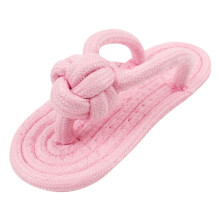 Giocattolo da masticare per cani resistente e intrecciato, a forma di pantofola o scarpa, con nodo interattivo in corda di cotone per cani di piccola