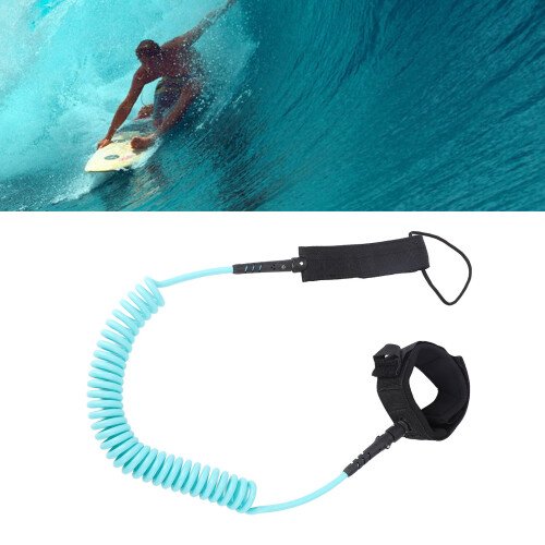 Green 9.8ft Spiral TPU Surf Leash