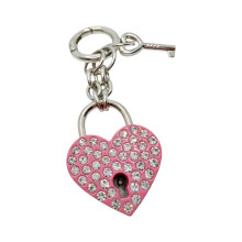 Legering liefdeshart hangslot charme sleutelhanger met-Roze